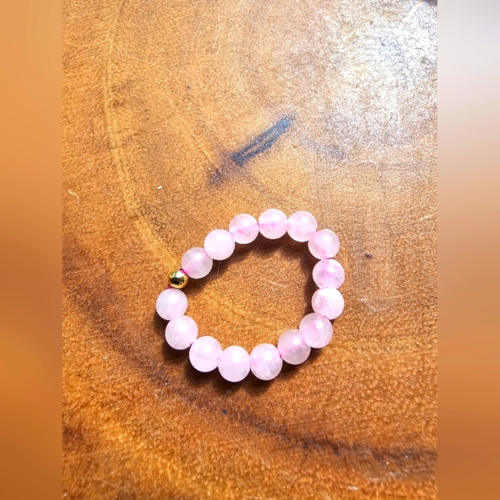 Rosequartz Beaded Ring